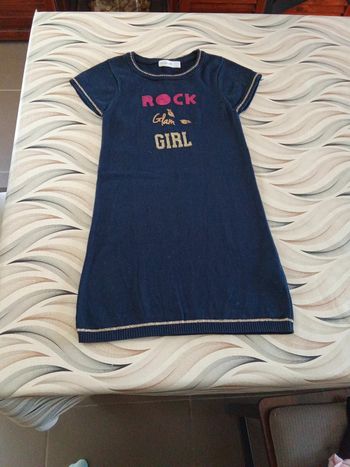 Robe bleu marine écriture rock 8 ans orchestra