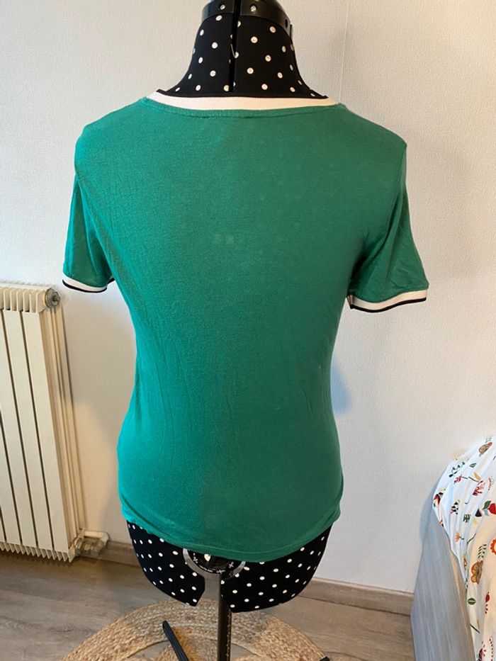 T-shirt à rayures vert et blanc Jennyfer taille S - photo numéro 2