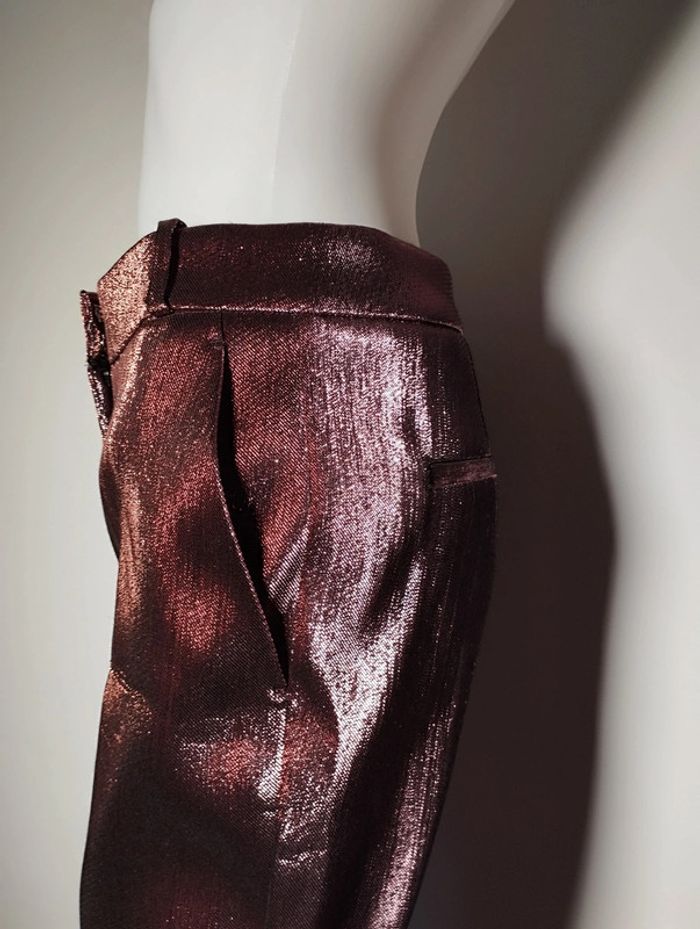 Pantalon Promod taille 36 coupe cigarette métallisé - photo numéro 3