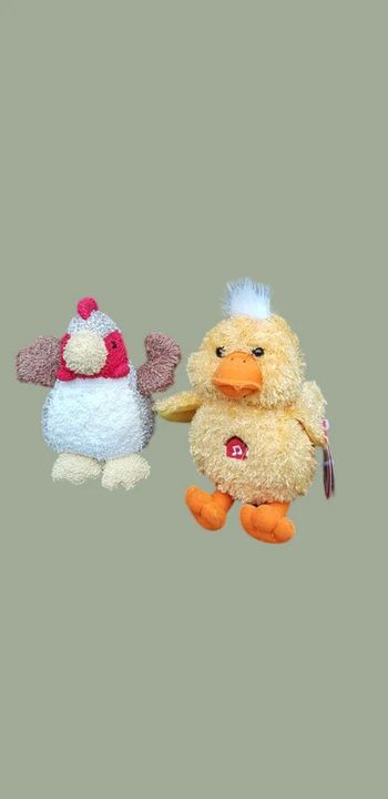 Peluche caneton sonore _ Peluche poule offerte