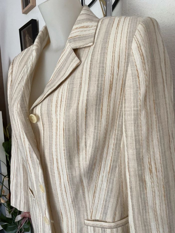Veste rayures en lin vintage - photo numéro 3
