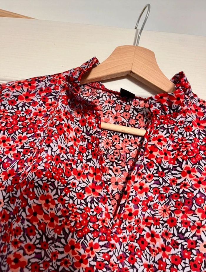 Blouse fleuris rouge T38 - photo numéro 2