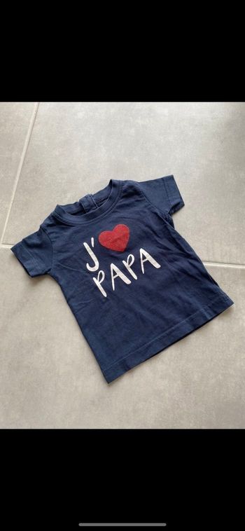 Tee shirt manches courtes J'aime Papa 6 mois