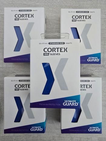 Lot de 5 Paquets de 100 Sleeves Ultimate Guard Cortex Bleu 