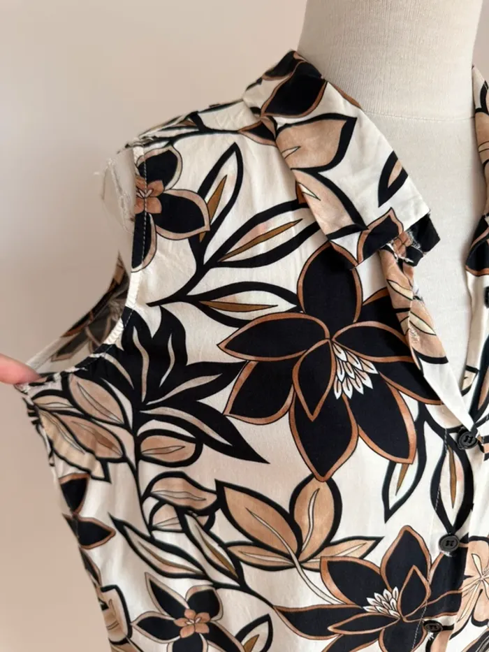 Belle chemisette blouse fluide fleurie viscose Actuelle 🌸 46 48 - photo numéro 2