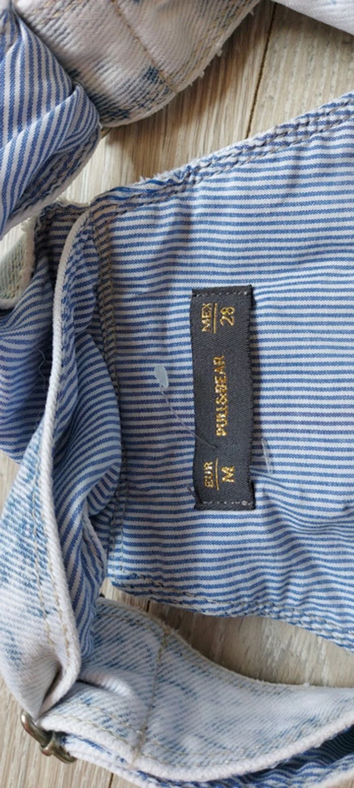 Robe courte salopette en jean s délavé, Pull & bear, taille M (14/16 ans) - photo numéro 5
