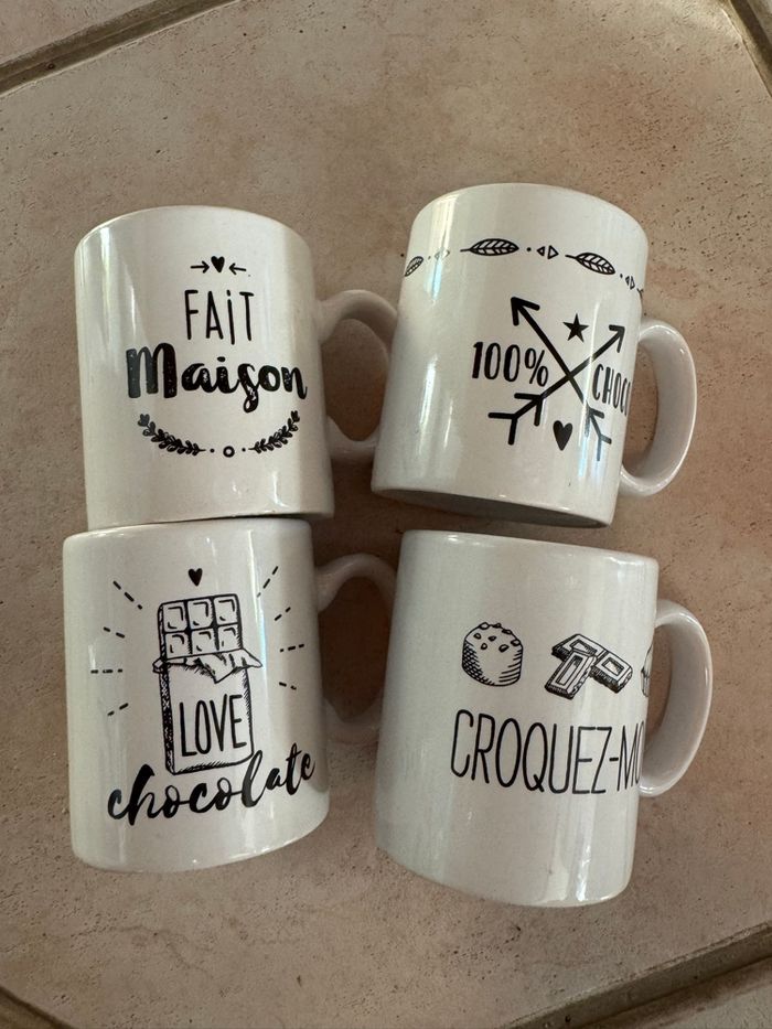 Lot de 4 mugs à cake mug au micro onde