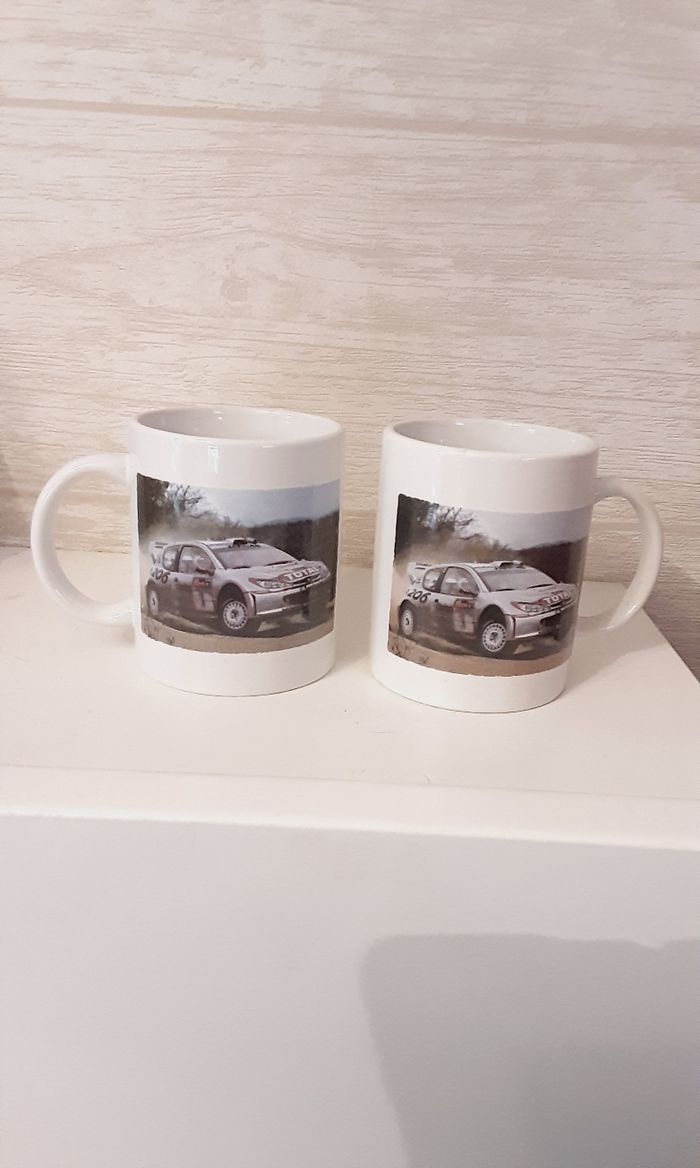 Tasse / mug motif voiture de rallye 206 collection TOTAL