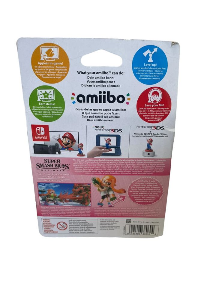 Figurine Nintendo Amiibo Super Smash Bros collection Splatoon Inkling N64 neuf - photo numéro 2