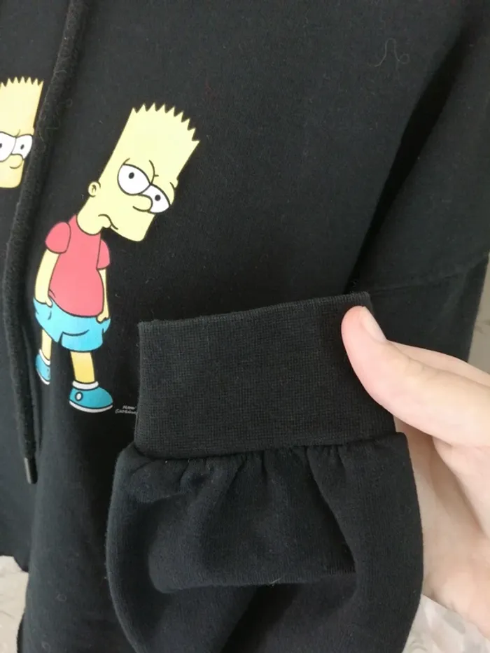 Sweat à capuche crop top noir imprimé Bart Simpson / don't call me jennyfer / (L) - photo numéro 6