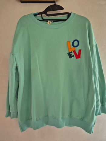 Sweat femme turquoise Love