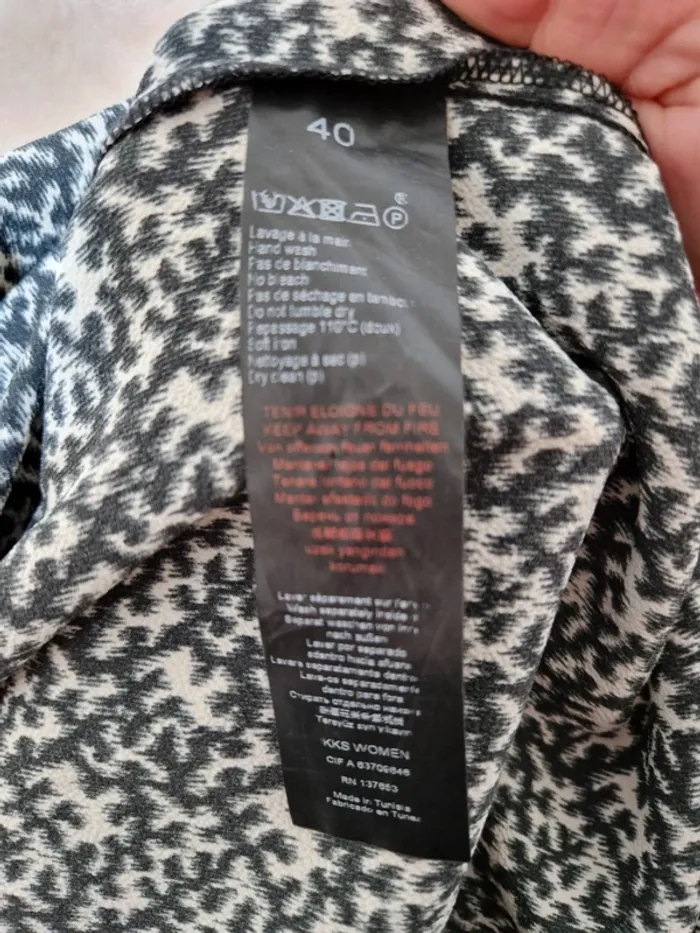 Blouse ikks taille 40 noir et crème - photo numéro 7