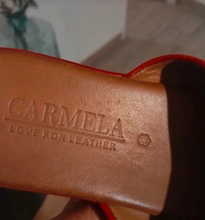 Mules Carmela cuir rouge - photo numéro 2