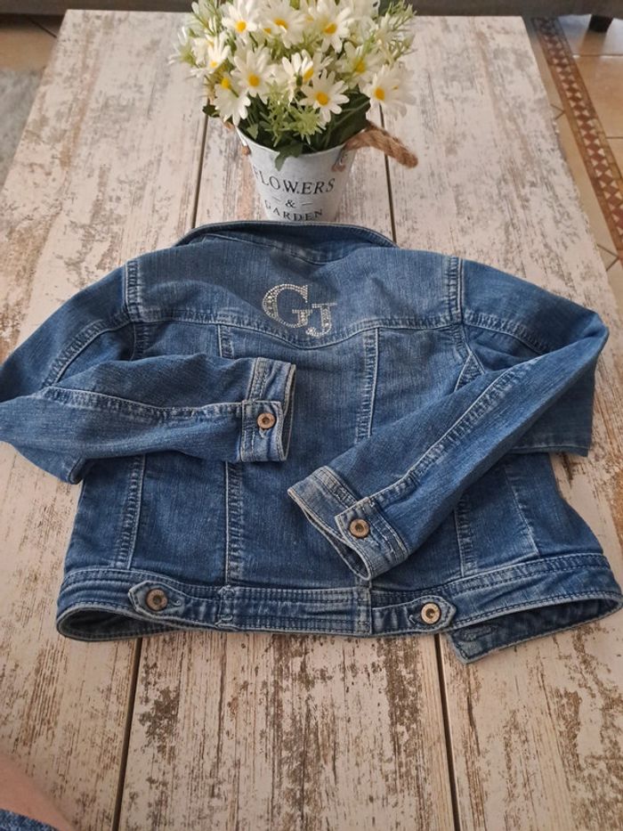 Veste en jean guess logo strass