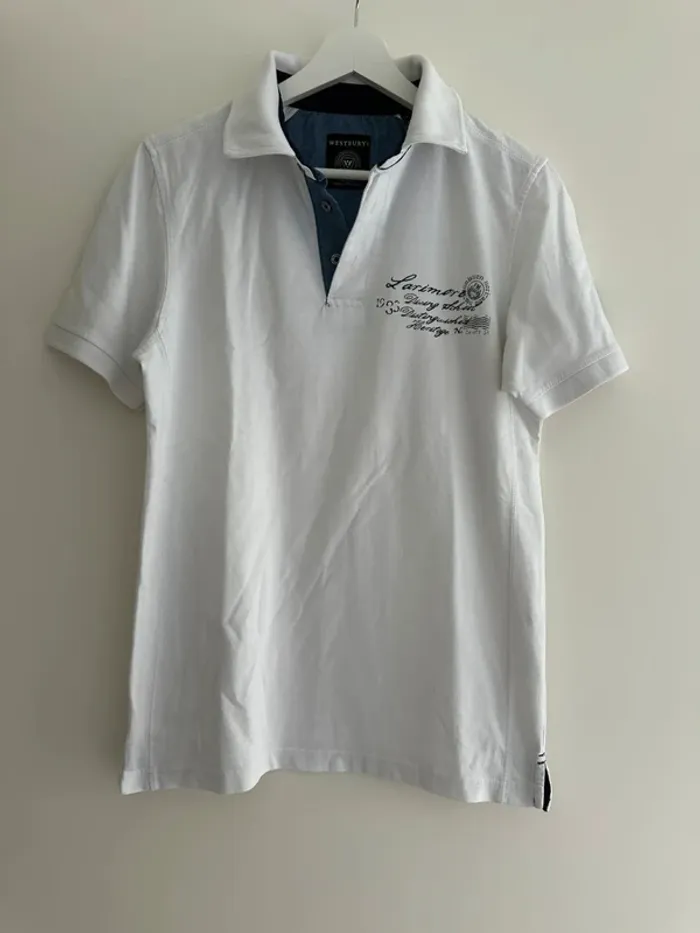 Polo blanc homme taille S