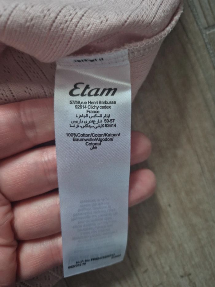 Top teeshirt Etam coton L - photo numéro 3