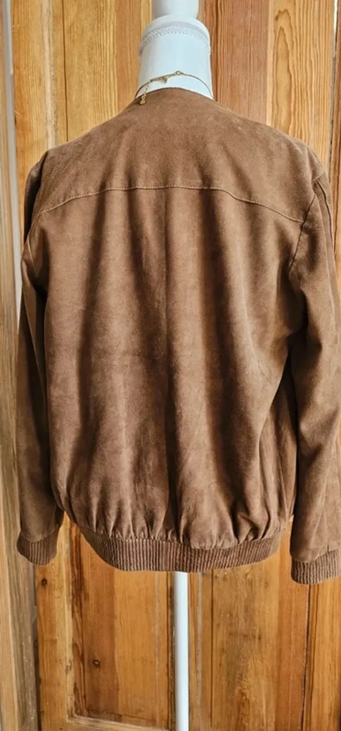 Blouson en daim marron 100% cuir - photo numéro 6