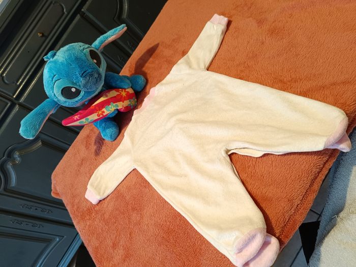Pyjama bébé fille 0 mois blanc à motif (sans marque) - photo numéro 4