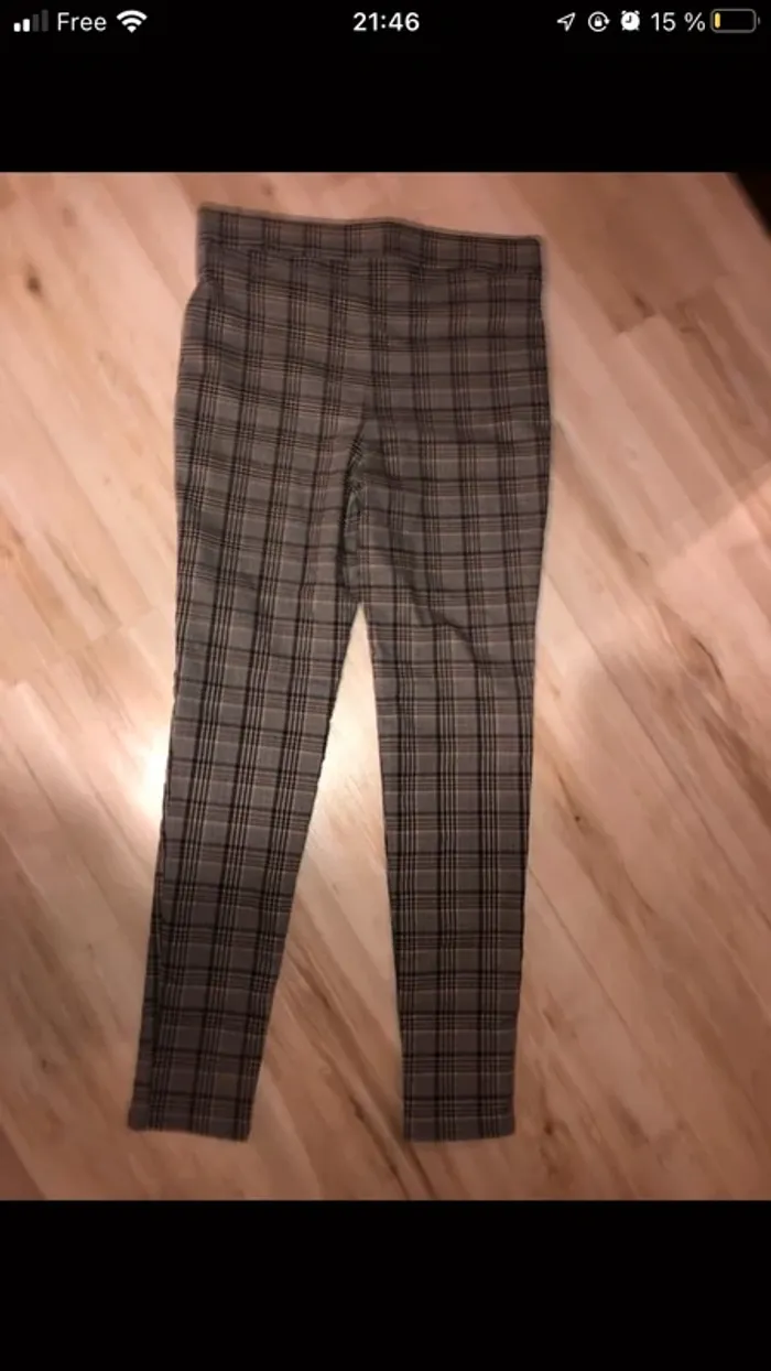 leggings pantalon a carreaux taille L - photo numéro 3