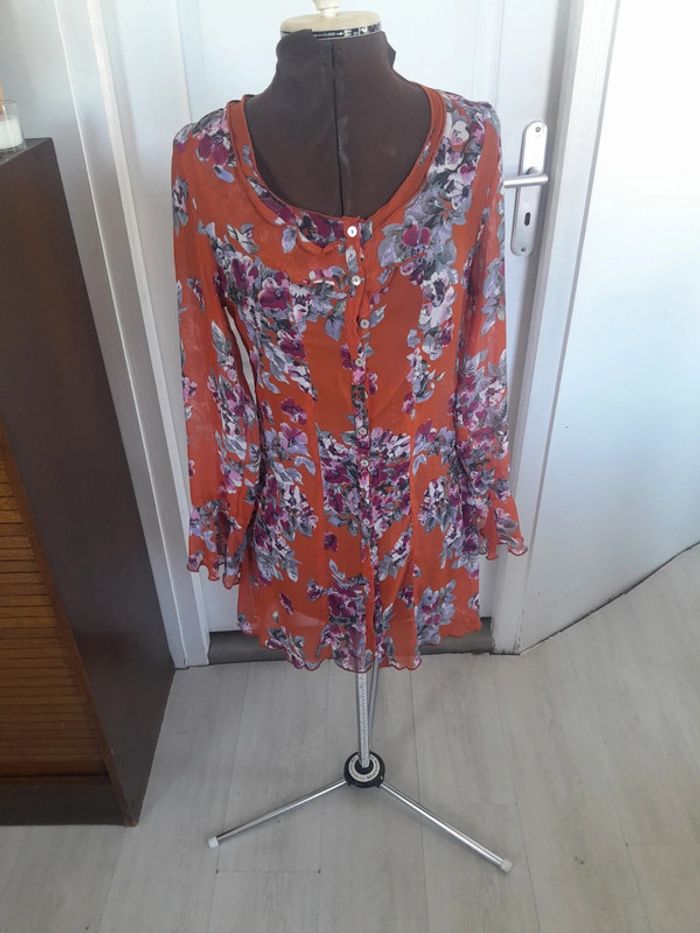 Robe légère mini en voile boutons en nacre Avalanche