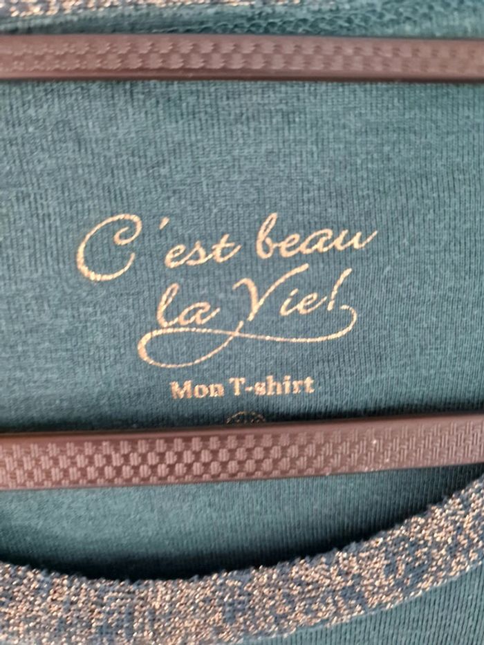 T shirt manche longue c est beau la vie - photo numéro 4