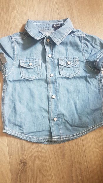 Chemise manches courtes chemisette jeans léger été pressions 6 mois kiabi