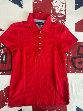 Polo Tommy Hilfiger rouge 5 boutons taille xs