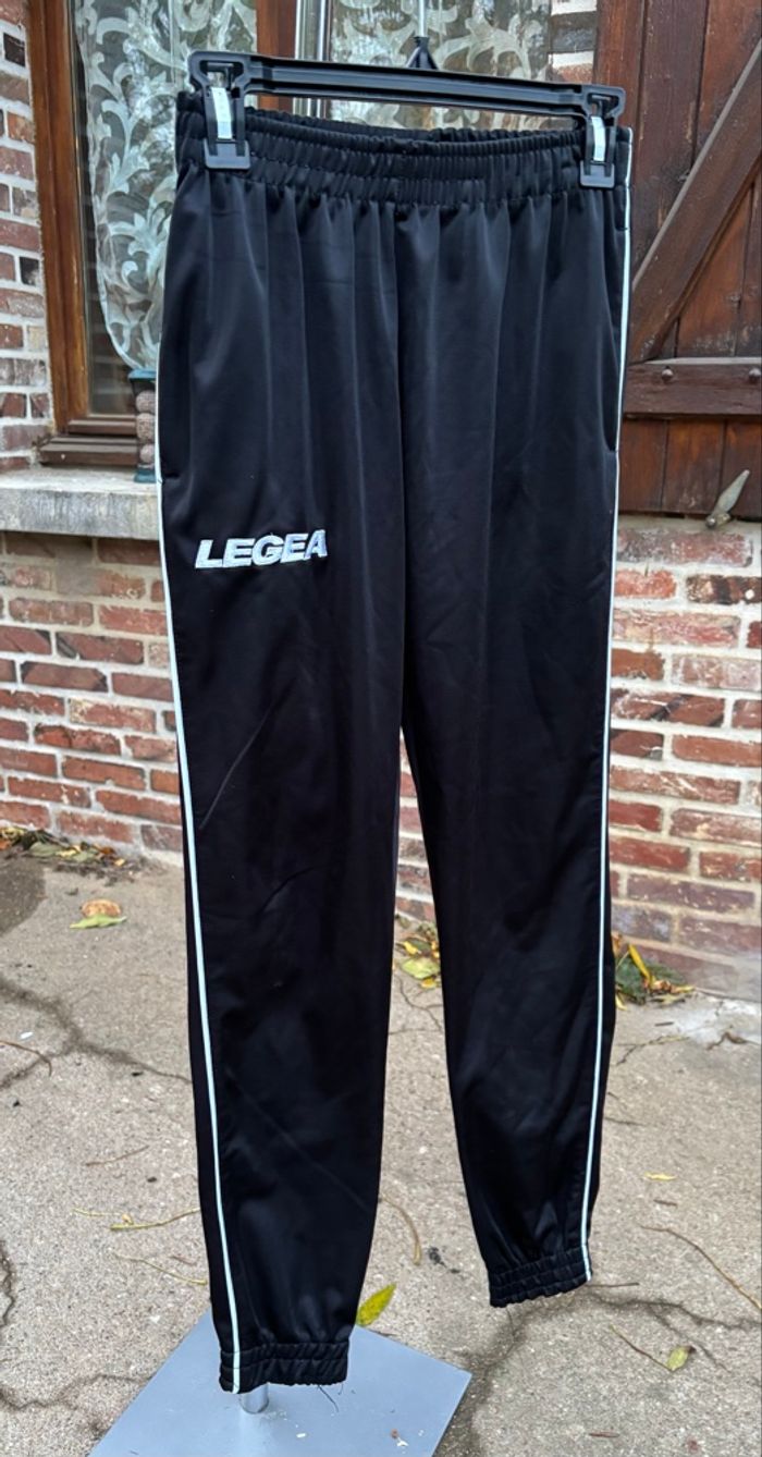 🖤 Pantalon de sport noir à bandes blanches – Legea – Taille 34 (XS) - photo numéro 2