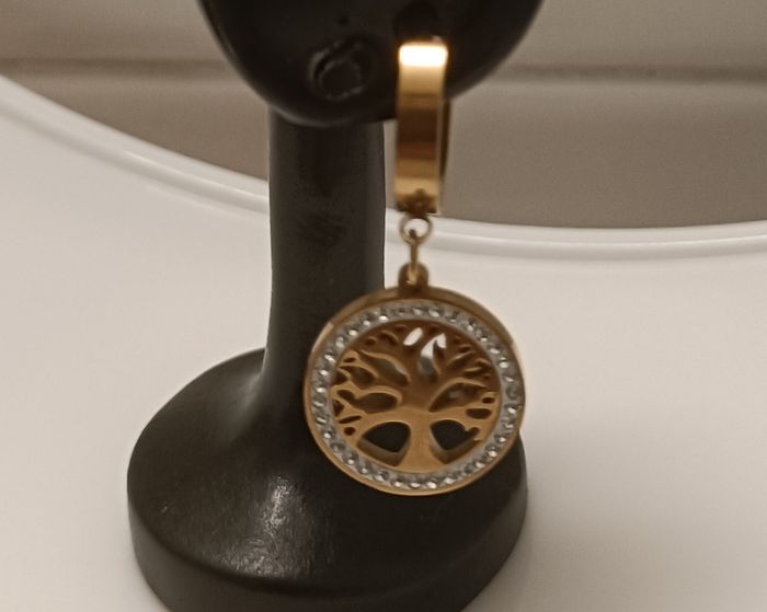 Boucles d'oreilles acier inoxydable plaqué or - photo numéro 7