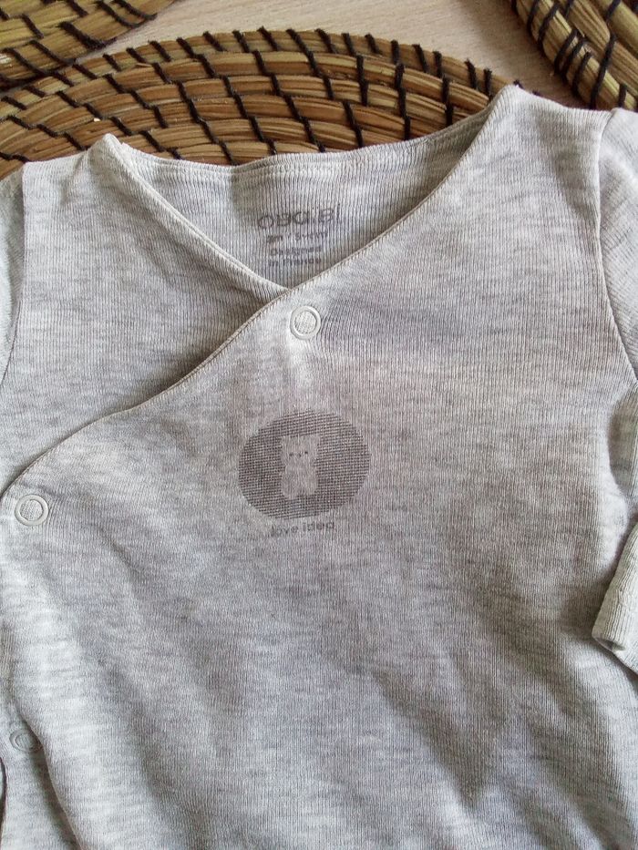 Lot babygro velours tons gris + 2 bodies assortis Obaibi - photo numéro 7