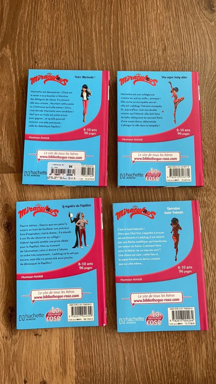 Lot de 4 livres Miraculous bibliothèque rose - photo numéro 2