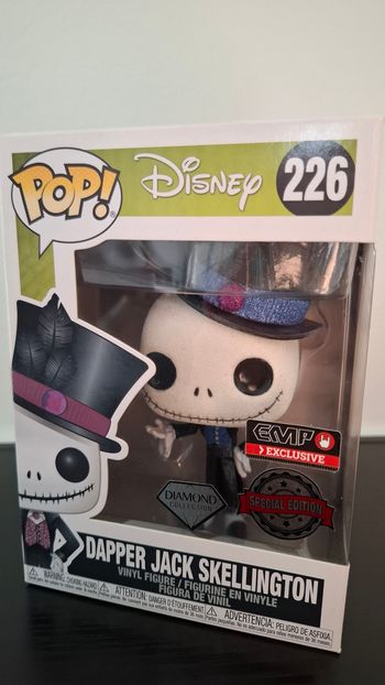 Funko pop disney l'étrange Noël de Monsieur Jack skellington dapper glitter paillettes 