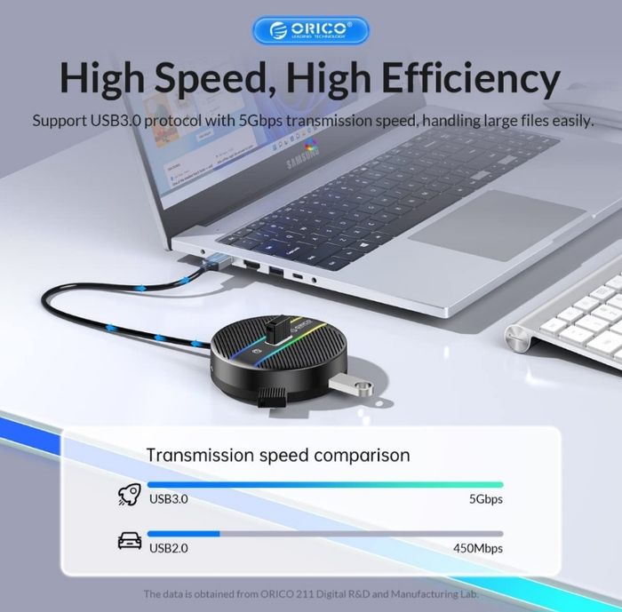 USB Hub Multi port USB pour Ordinateur charge et transfert de données - photo numéro 2