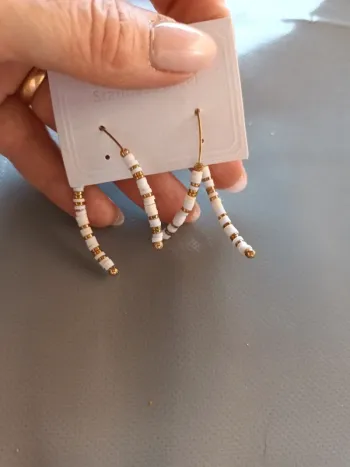 Boucle fantaisie blanc et doré