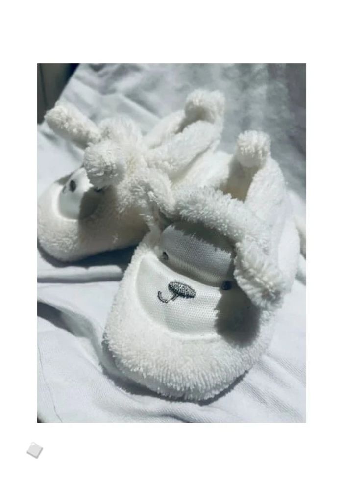 Chaussons mixtes blancs bébé petite souris pointure 16
