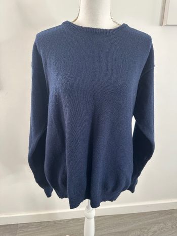 Pull en laine vierge bleu marine Woolovers T40 L