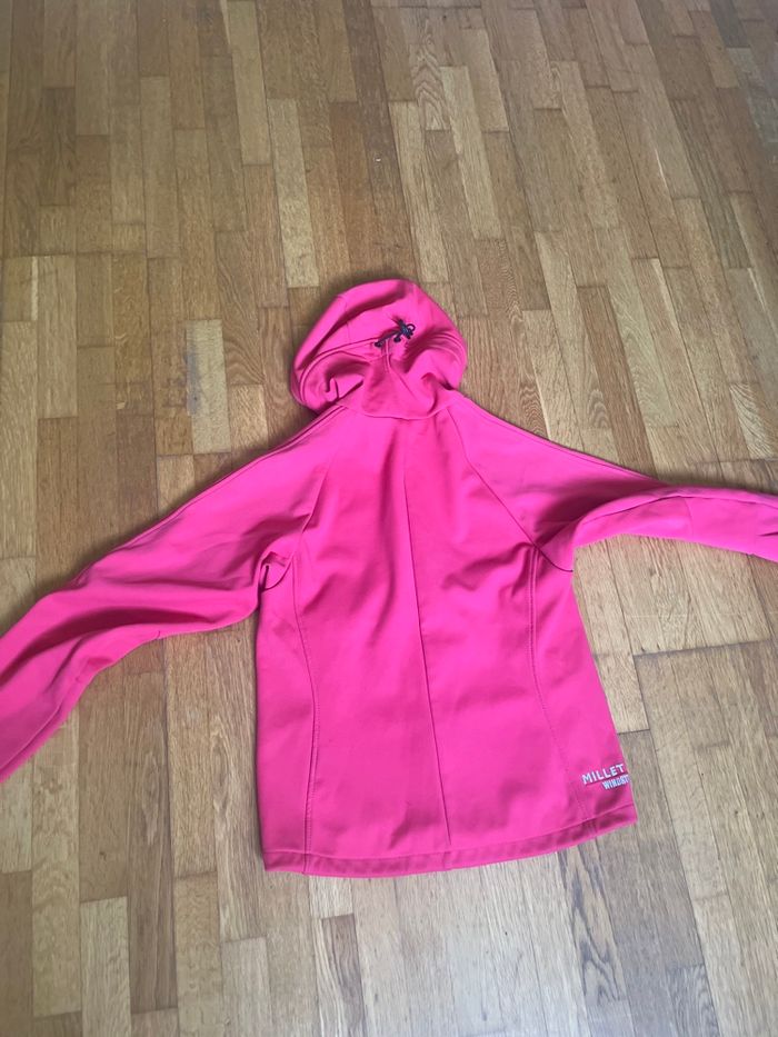 Veste Millet femme rose coupe vent softshell capuche taille S sport - photo numéro 5