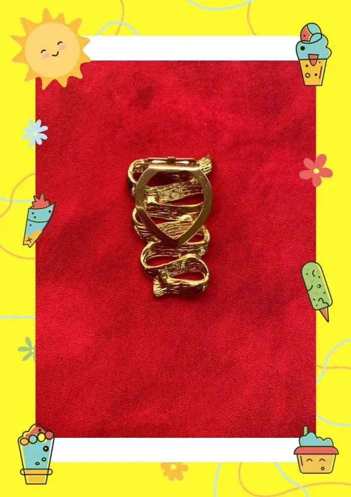 Broche dorée en serpentin - photo numéro 3