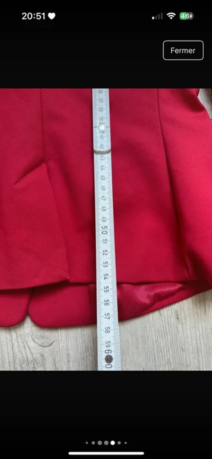 Veste de costume blazer mango rouge cintrée structuré - photo numéro 10