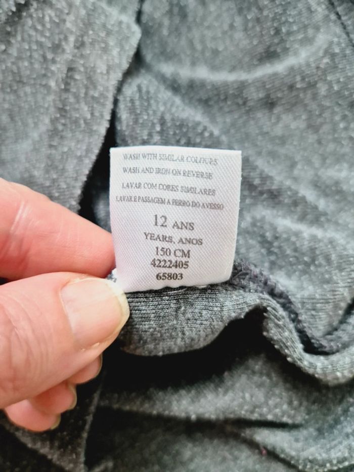 Pull leger gris fille col V 12 ans - photo numéro 5