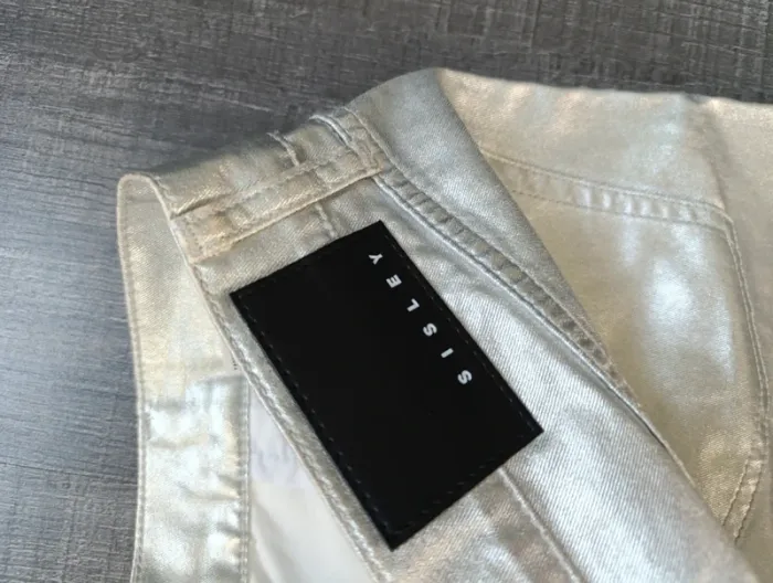Pantalon enduit argenté sisley - photo numéro 4