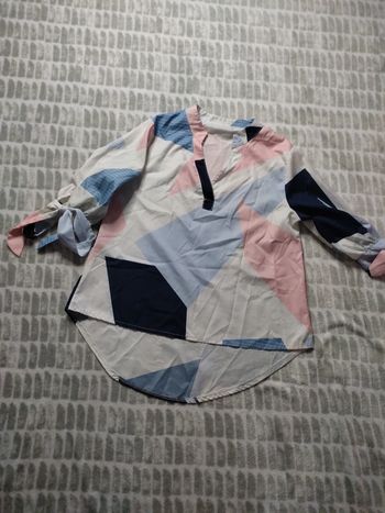 Blouse chemise chemisier manches 3/4 col V taille S 36