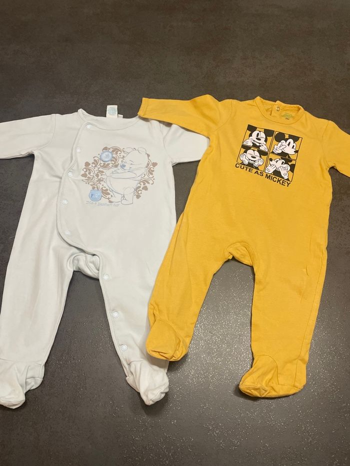 3 pyjamas mixtes 9 mois coton - photo numéro 4