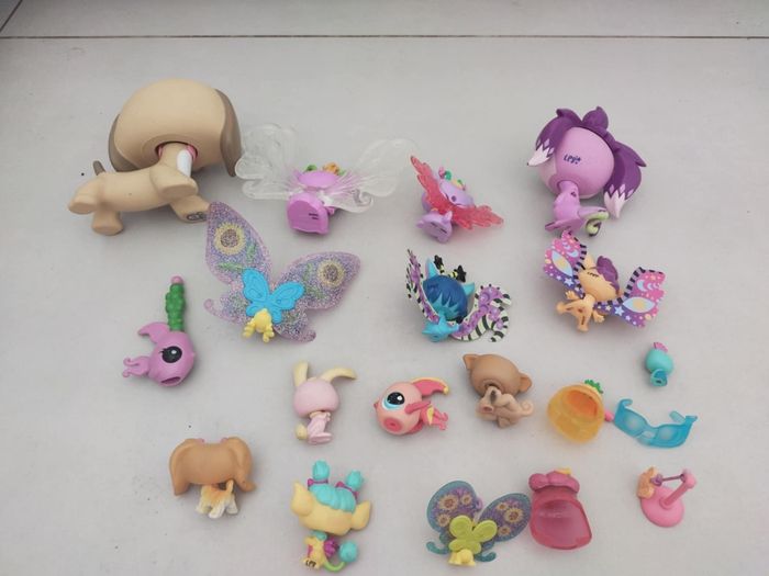 Lot petshop lps taille L, XL et papillons lumineux, lapin, poisson accessoires deguisements - photo numéro 4