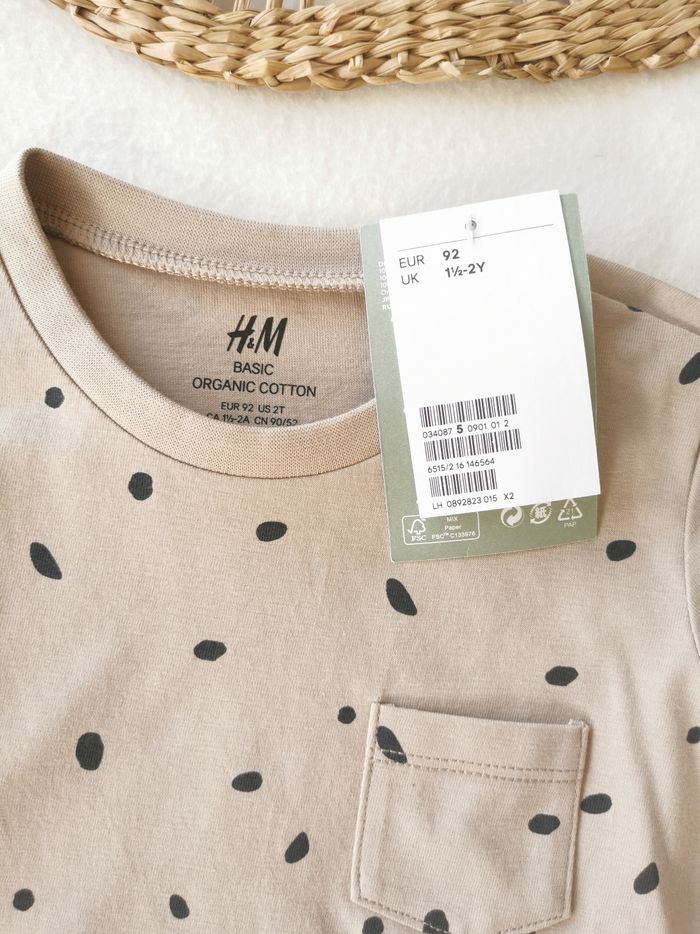 Tee-shirt taupe imprimé manches longues H&M 1.5/2 Ans - photo numéro 2