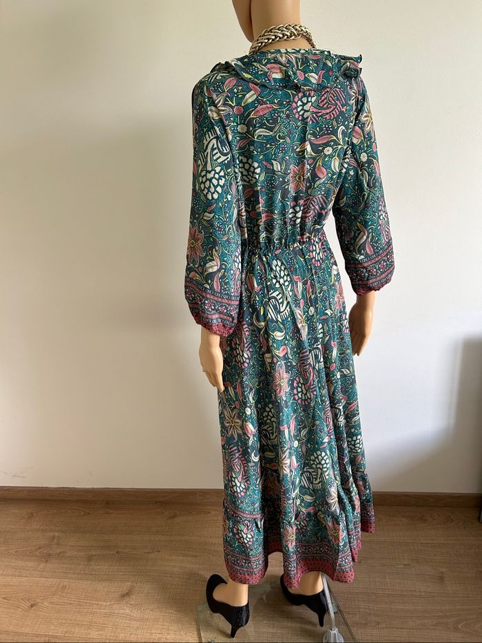 Robe longue imprimée neuve en soie Corte Hindu taille unique - photo numéro 6