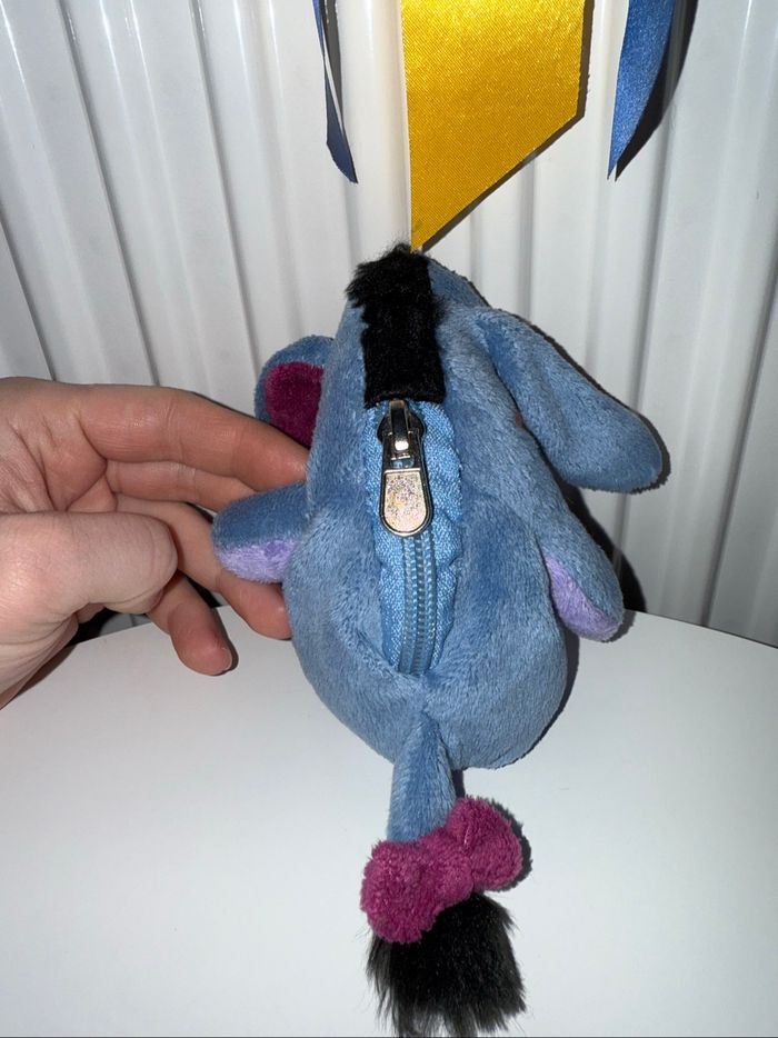 Porte monnaie doudou peluche âne bourriquet bleu - photo numéro 3