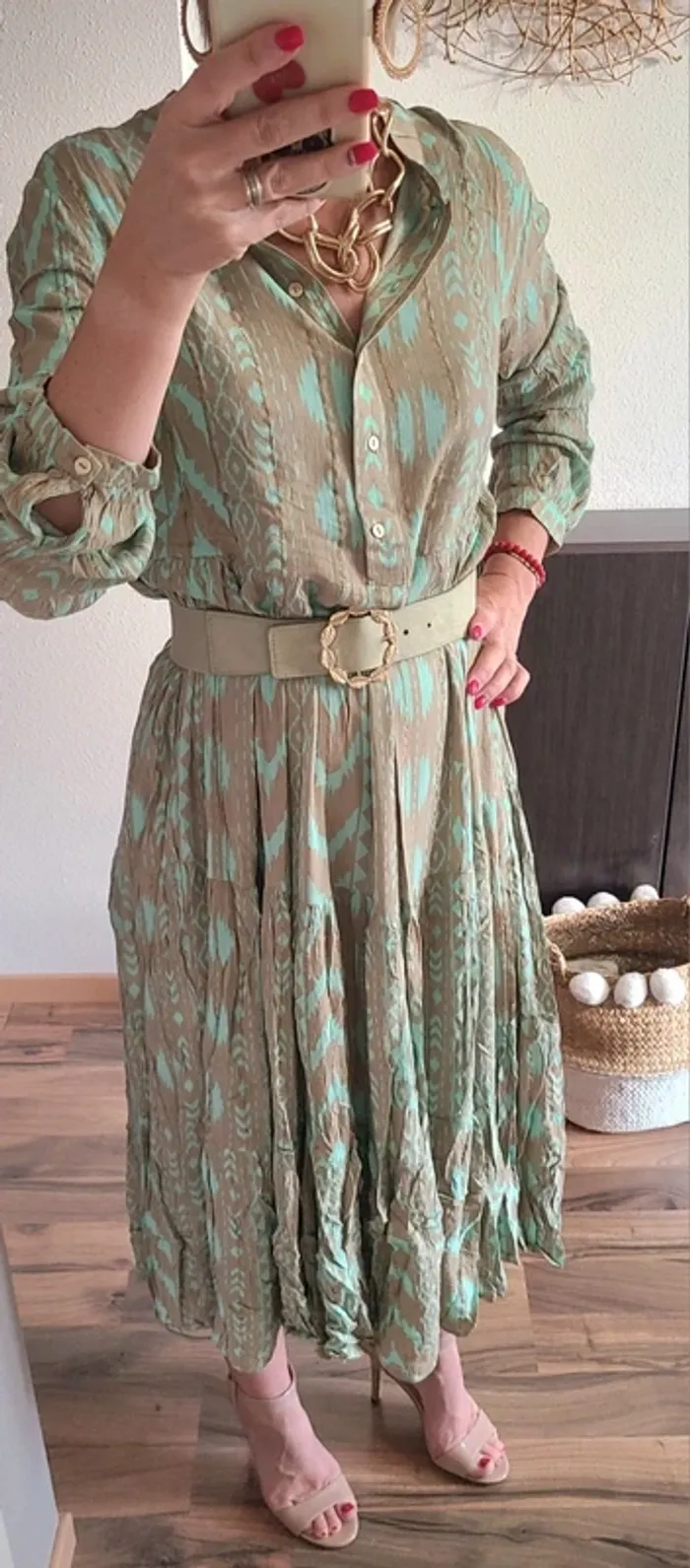 Robe longue ample - Vert d'eau - Neuve avec étiquette - Plusieurs tailles disponibles - photo numéro 3
