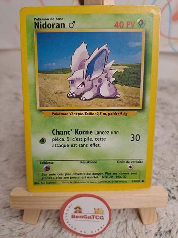 Carte Pokémon Nidoran mâle 55/102 Set de base ed2 Wizards Fr