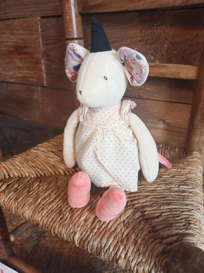 Peluche souris boîte a musique moulin roty tbe - photo numéro 2